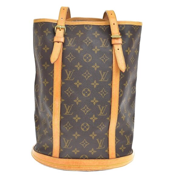 LOUIS VUITTON BUCKET GM Shoulder Tote Bag Monogram Leather Brown M42236 32AA060 - Picture 3 of 16